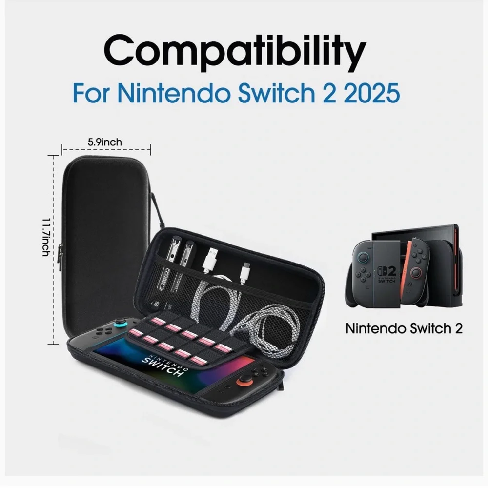 NWT Black Carrying Case for Nintendo Switch 2025